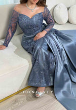 Sweetheart Satin Floor-Length Detachable Long Sleeves Pleated Evening Gowns