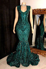 Amazing Sequins Mermaid Prom Dresses Sleeveless V-Neck Online