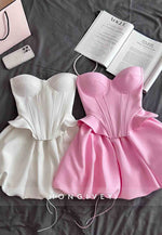 Strapless A-Line Tie Back Sweetheart Short Homecoming Dress with Corset