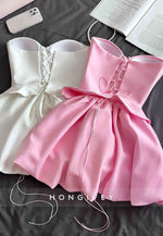 Strapless A-Line Tie Back Sweetheart Short Homecoming Dress with Corset