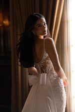 Mermaid Lace Wedding Dress with Detachable Satin Train