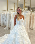 Strapless Sweetheart Corset Ball Gown with 3D Flowers