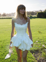 Strapless Lace Corset Bubble Mini Dress