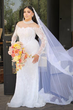 Off-Shoulder Corset Lace Mermaid Wedding Gown