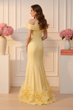 Elegant Halter Mermaid Gown with 3D Roses