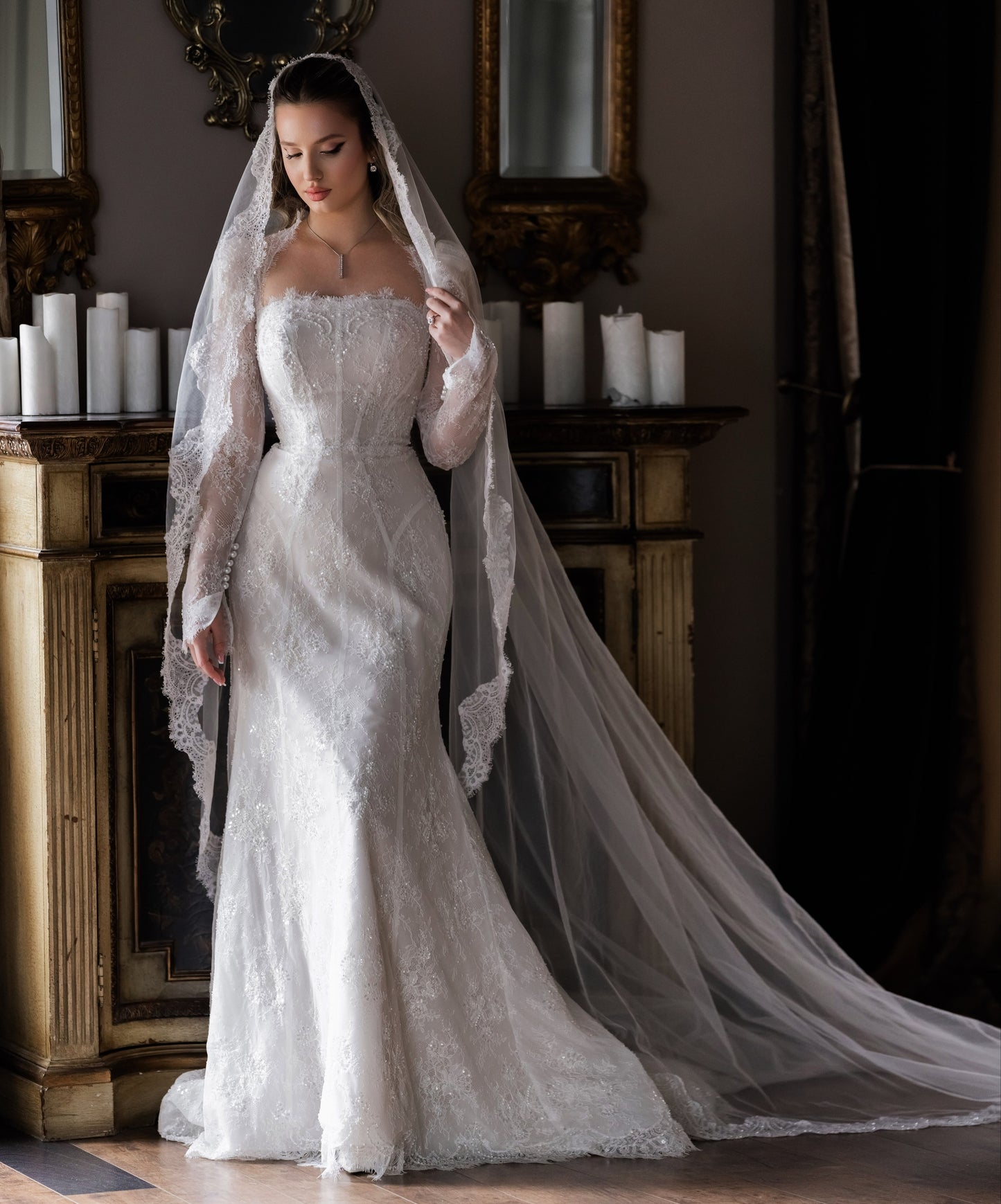 Long Sleeve Lace Mermaid Wedding Dress