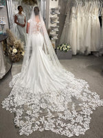 Cap Sleeve Mermaid Wedding Dress with Illusion Lace Back