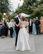 Strapless Satin A-Line Wedding Dress with Chapel Train