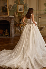 Lace Corset Ball Gown Wedding Dress with Pockets