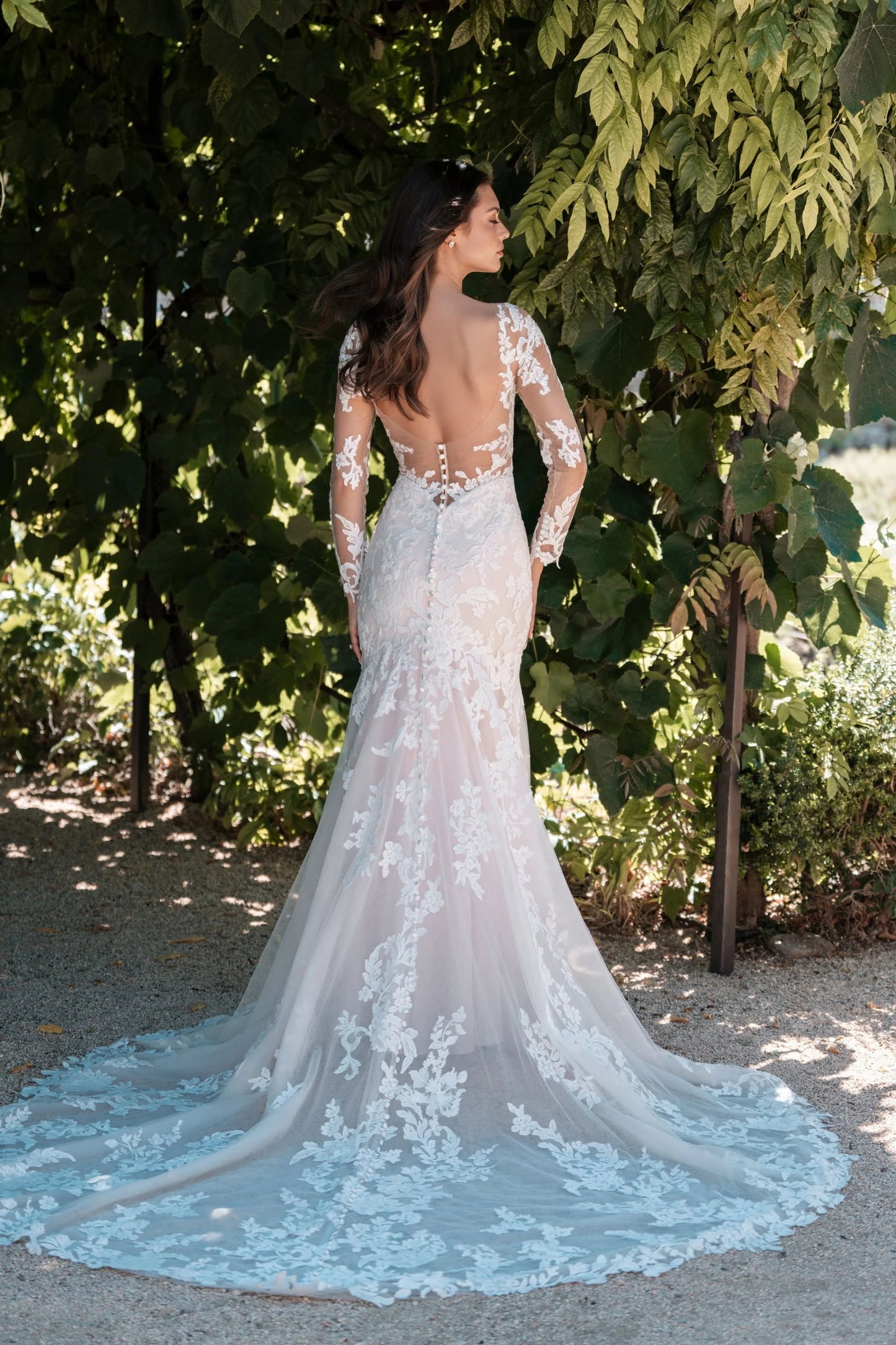 Illusion Long Sleeve Lace Mermaid Wedding Dress