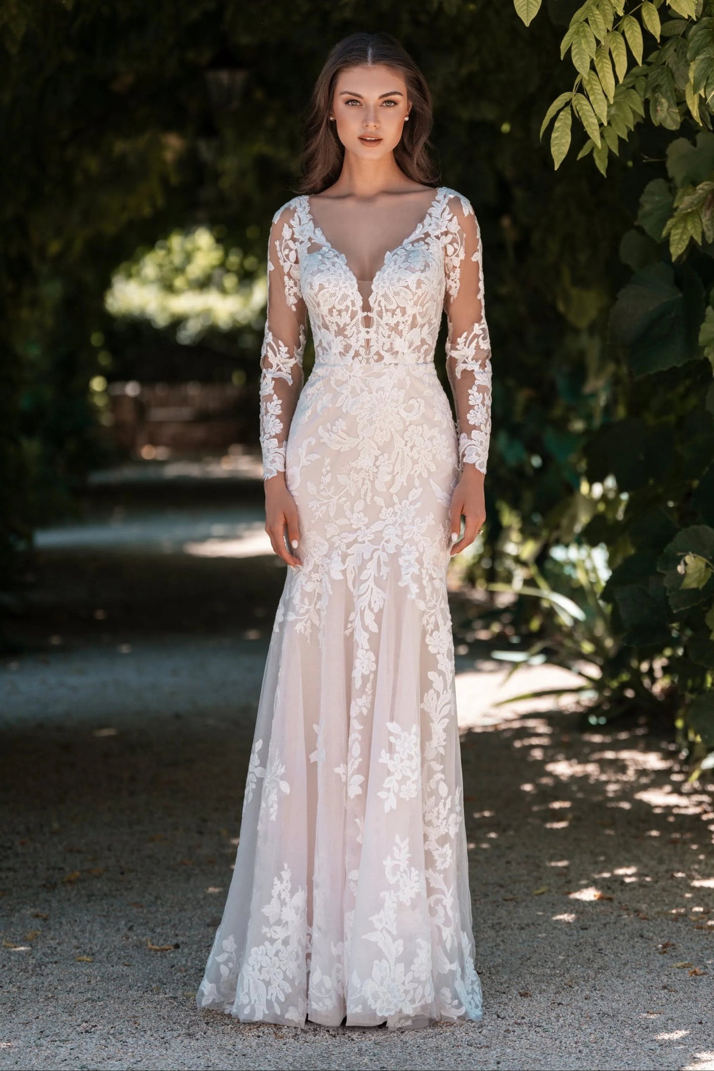 Illusion Long Sleeve Lace Mermaid Wedding Dress