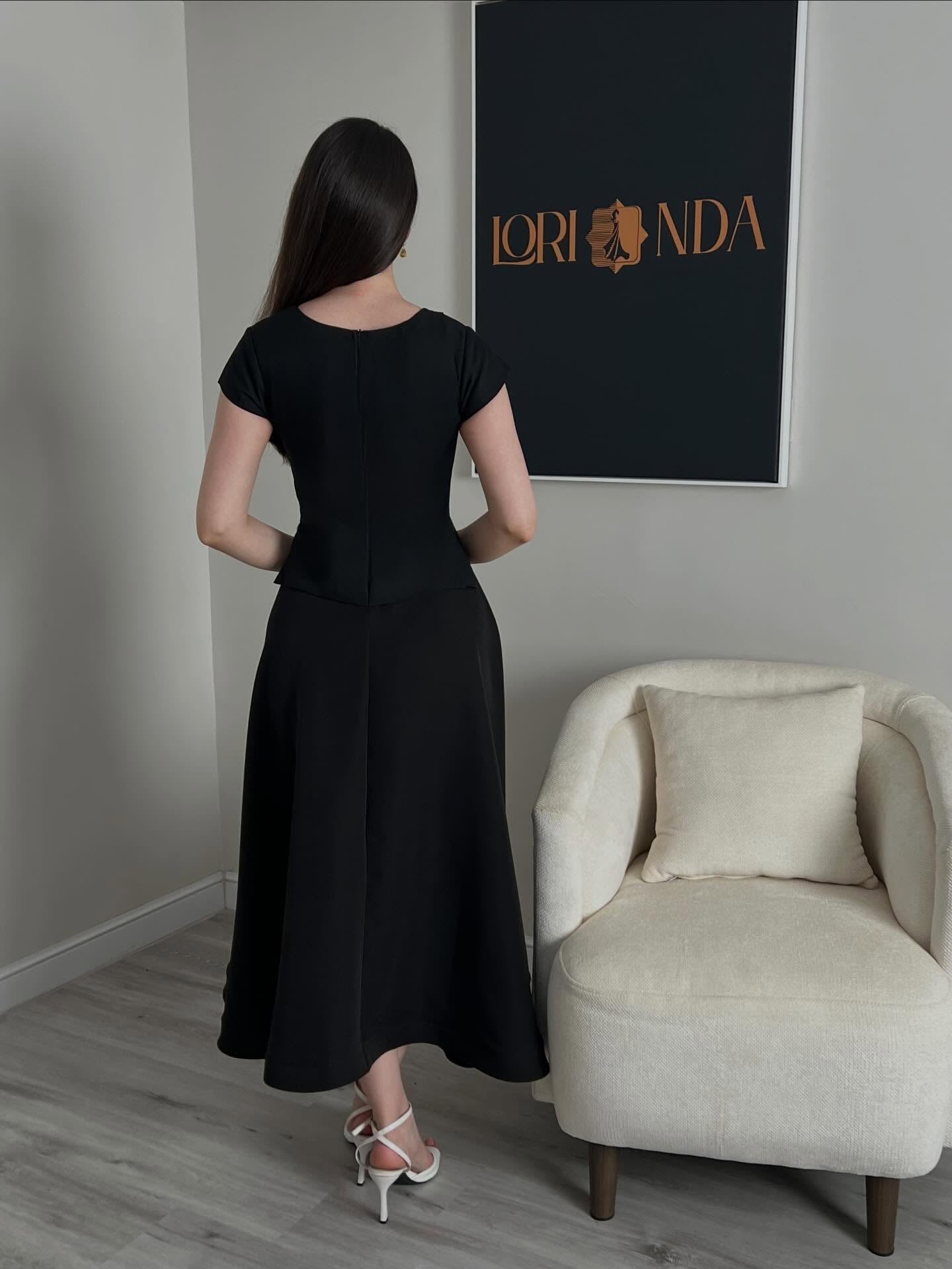 Embroidered Cap Sleeve Midi Dress