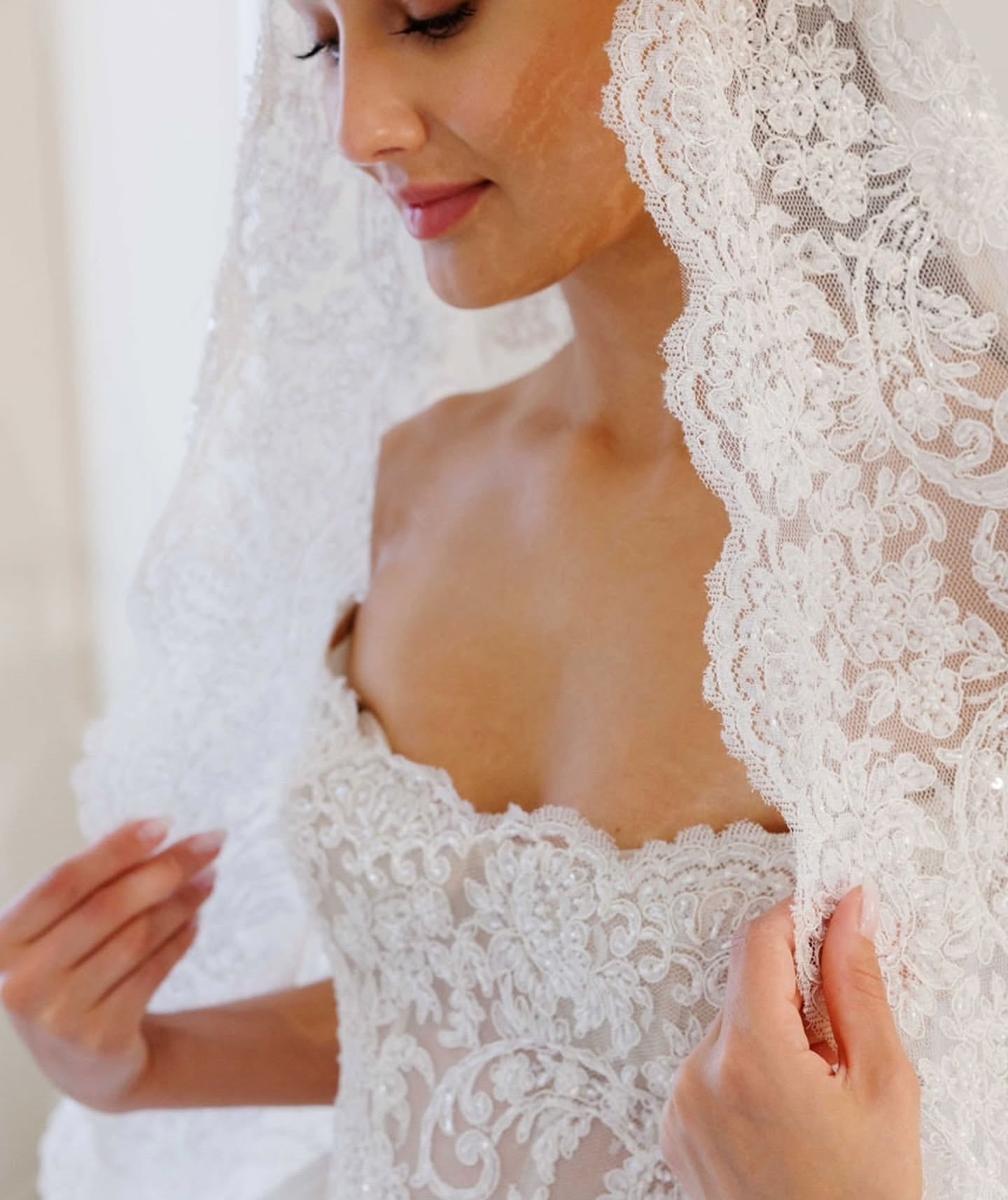Strapless Lace Corset Ball Gown Wedding Dress