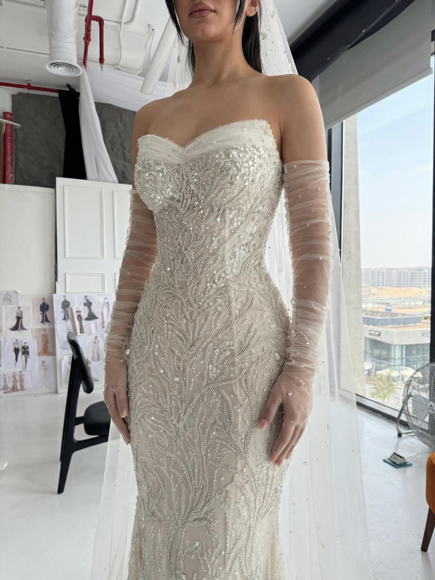 Strapless Sweetheart Beaded Mermaid Wedding Dress