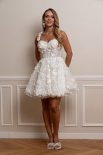 Off-the-Shoulder 3D Floral Corset Mini Dress