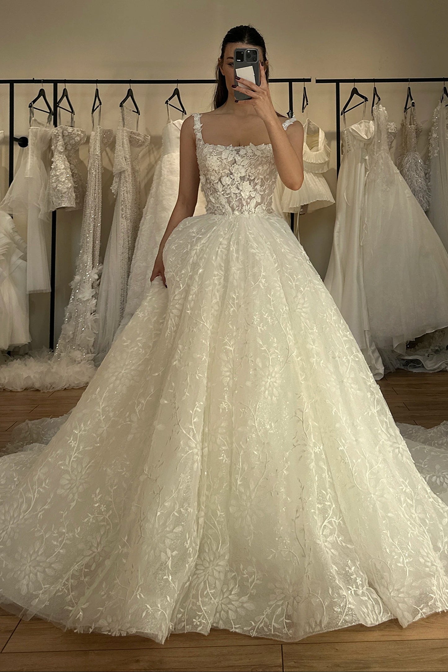 Corset Sweetheart Glitter Tulle Wedding Dress