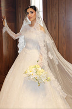 Long Sleeve Lace Ball Gown Wedding Dress