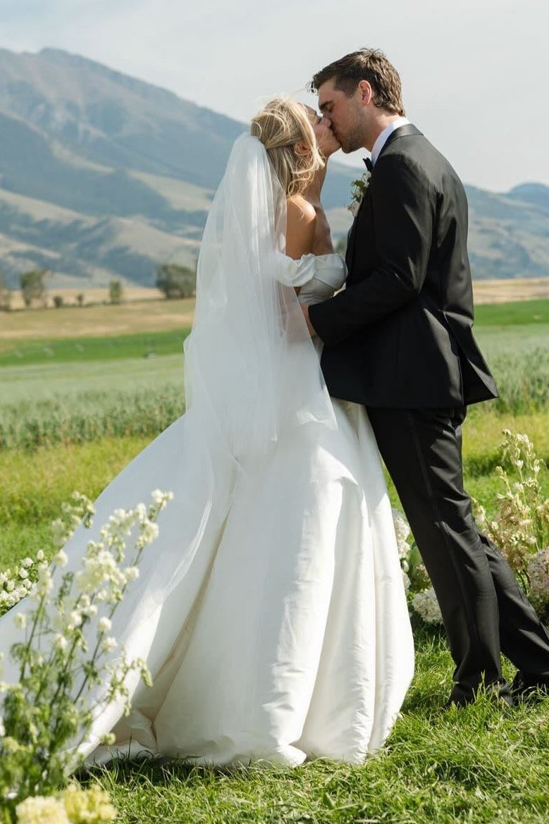 Off-the-Shoulder Ball Gown Wedding Dress