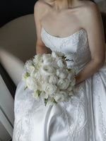 Strapless Satin Ball Gown Wedding Dress with Train