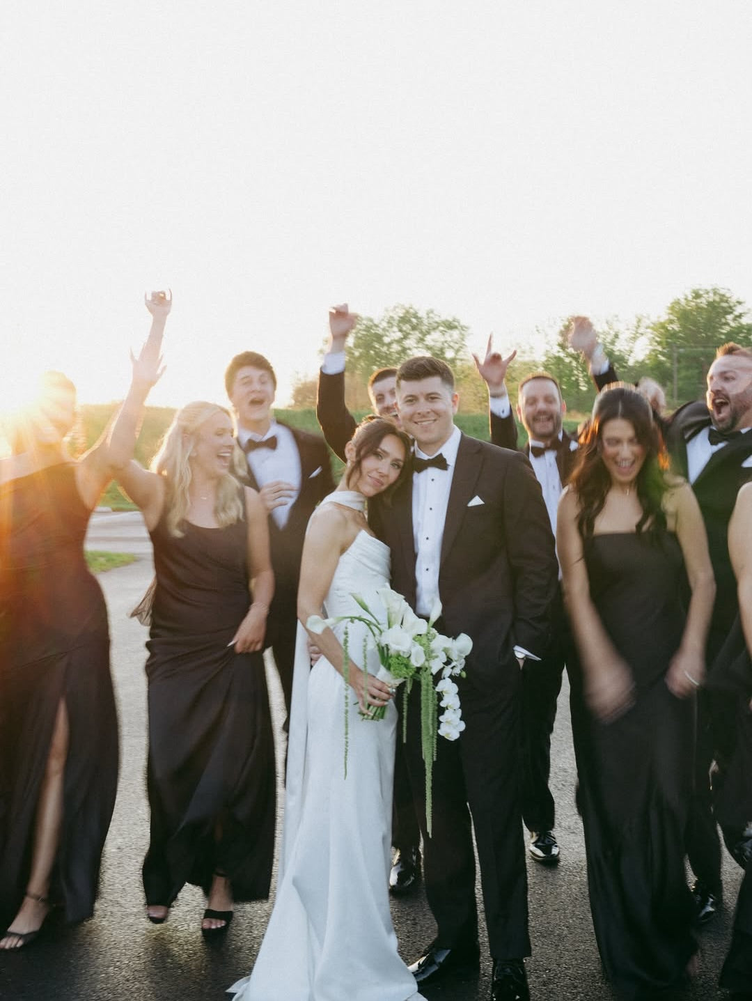 Off-the-Shoulder Satin Column Wedding Dress