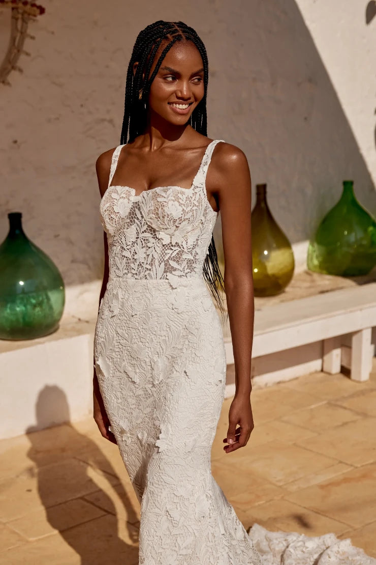 Lace Sweetheart Fit-and-Flare Wedding Dress