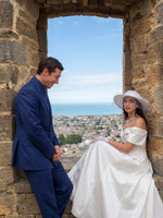 Off-the-Shoulder Satin A-Line Wedding Dress