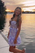 Strapless Corset Sequin Homecoming Dress