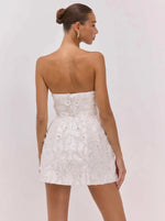 Strapless Beaded Mini A-Line Dress
