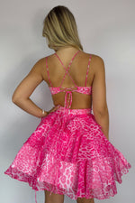 Animal Print Tiered Mini Dress with Cut-Outs