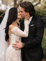 Off-the-Shoulder Long Sleeve Lace Mermaid Wedding Dress