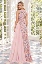 Floral Embroidered Keyhole A-Line Maxi Dress