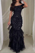 Off-Shoulder Embellished Mermaid Gown