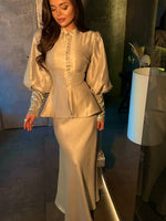 Elegant Two-Piece Corset Back Maxi Dress Set