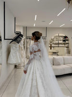 Long Sleeve Lace Corset Ball Gown Wedding Dress