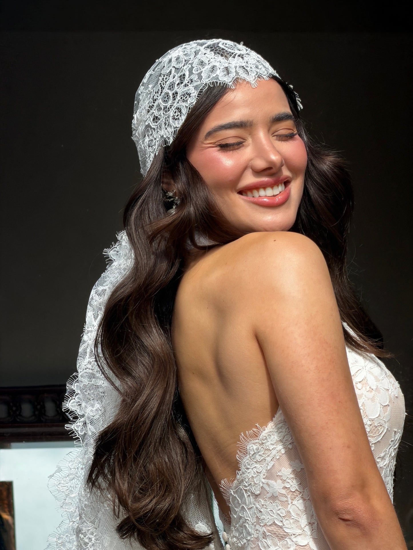 Vintage-Inspired High Neck Lace Wedding Dress