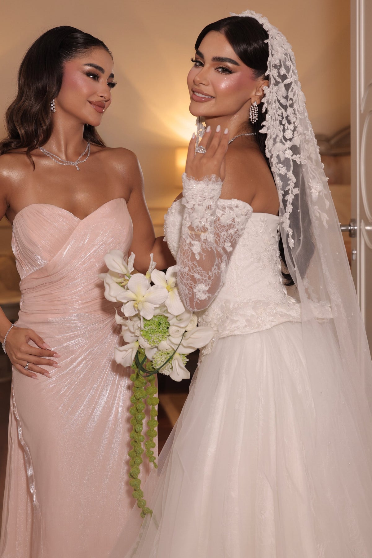 Lace Off-the-Shoulder Long Sleeve Wedding Dress