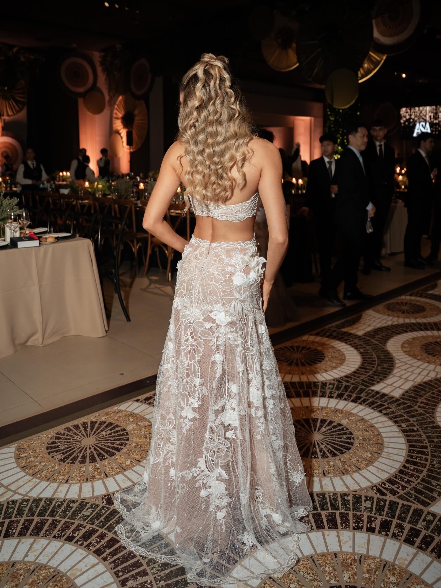 Halter High Neck Cut-Out Lace Wedding Dress