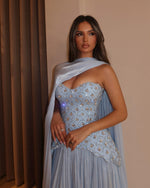 Strapless Beaded Chiffon Formal Gown