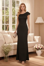Foldover Asymmetric Maxi Gown with 3D Flower