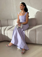 Square Neck Beaded Peplum Two-Piece Evening Gown