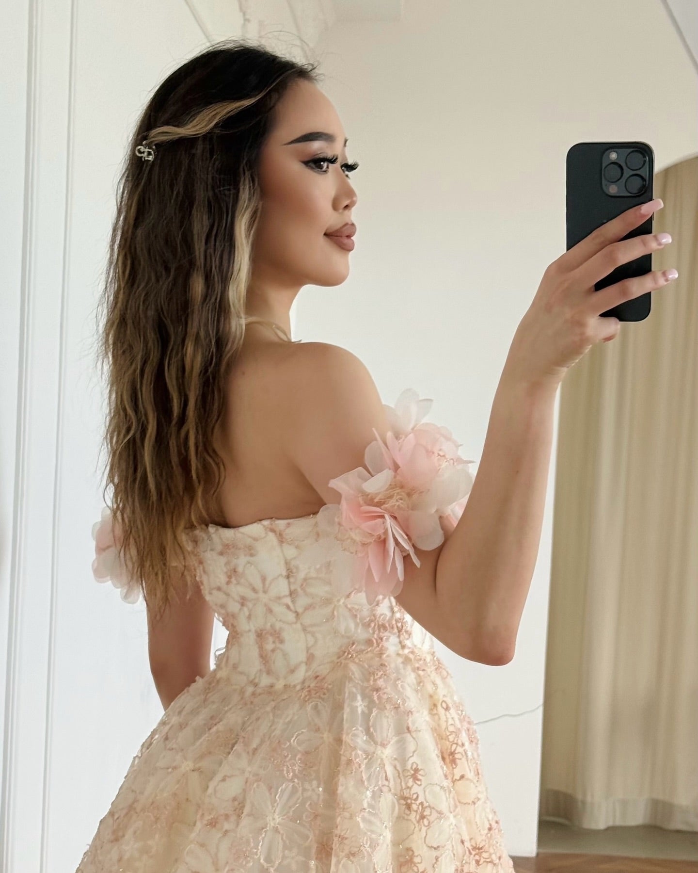 Off-The-Shoulder Floral Corset Mini Dress