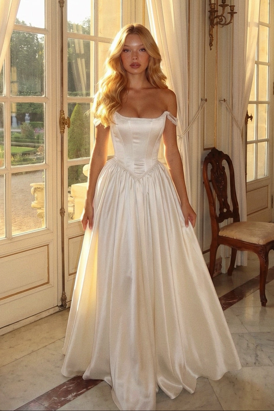 Corset Satin Convertible A-Line Wedding Dress