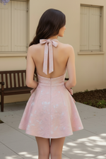 Halter Neck Lace-Up Corset Mini Dress