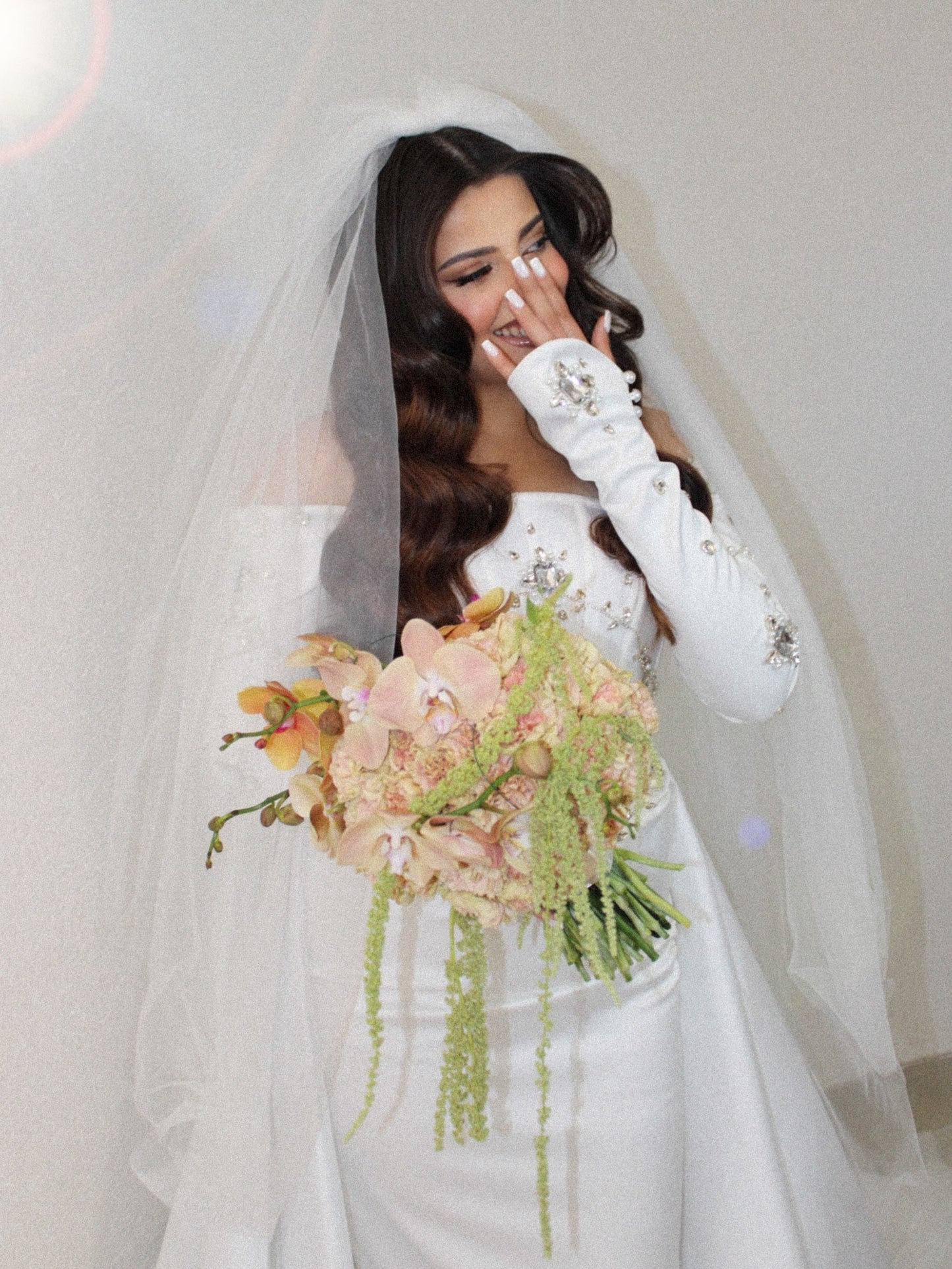 Off-Shoulder Beaded Mermaid Wedding Gown