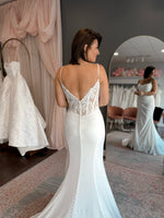 Cowl Neck Corset Fit and Flare Wedding Dress