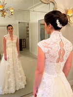 High Neck Lace A-Line Wedding Dress