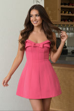Strapless Bowknot A-Line Cocktail Mini Dress
