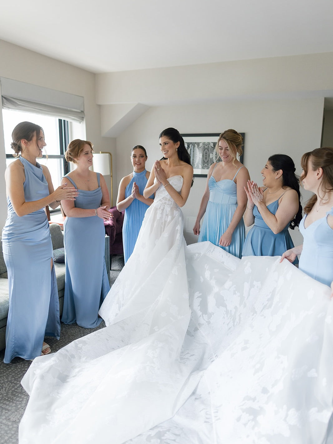 Strapless Sweetheart Floral Jacquard Wedding Dress
