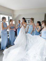 Strapless Sweetheart Floral Jacquard Wedding Dress
