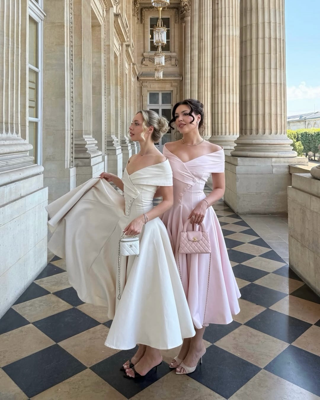 Off-the-Shoulder Asymmetrical Midi Dress